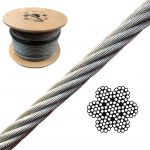 25 metres of 5mm Diameter Stainless Steel Wire Rope 7/19 on a Handy Reel